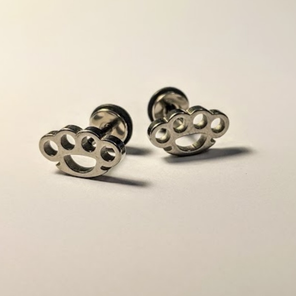 brass knuckle earrings